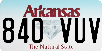 AR license plate 840VUV