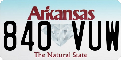 AR license plate 840VUW