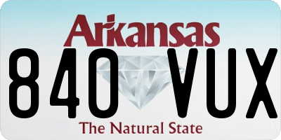 AR license plate 840VUX