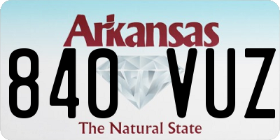 AR license plate 840VUZ