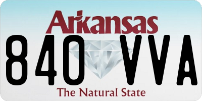 AR license plate 840VVA