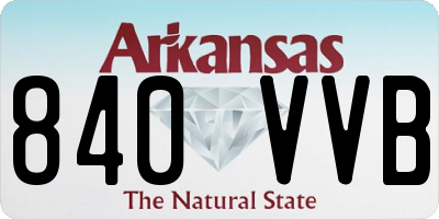 AR license plate 840VVB