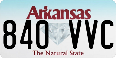 AR license plate 840VVC