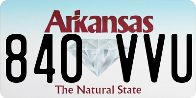AR license plate 840VVU