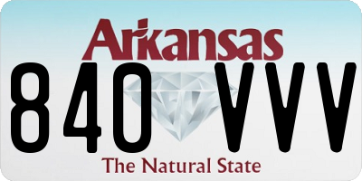 AR license plate 840VVV