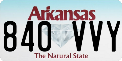 AR license plate 840VVY
