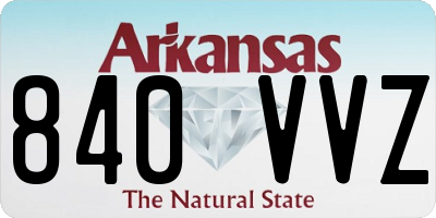 AR license plate 840VVZ