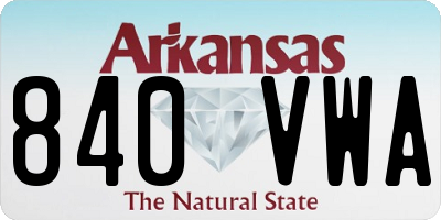 AR license plate 840VWA