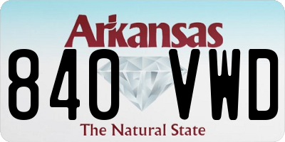 AR license plate 840VWD