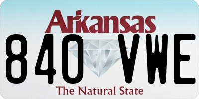 AR license plate 840VWE
