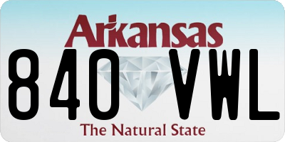 AR license plate 840VWL