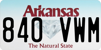 AR license plate 840VWM