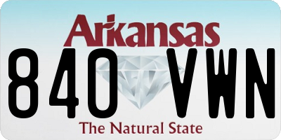 AR license plate 840VWN