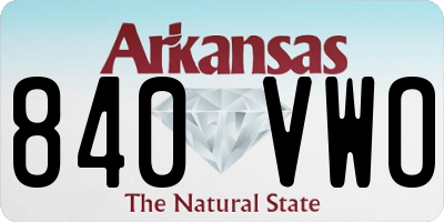 AR license plate 840VWO