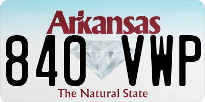 AR license plate 840VWP