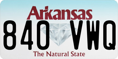 AR license plate 840VWQ