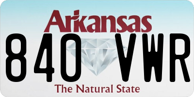 AR license plate 840VWR