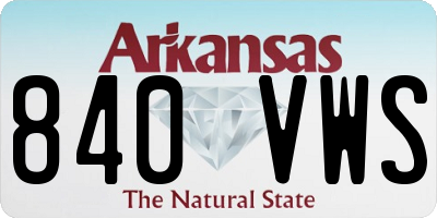 AR license plate 840VWS