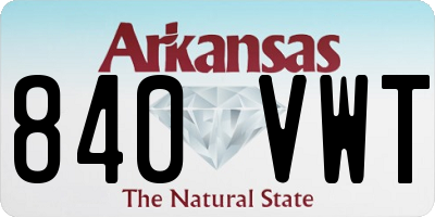 AR license plate 840VWT