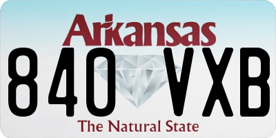 AR license plate 840VXB