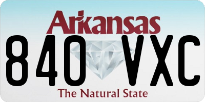 AR license plate 840VXC