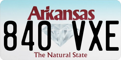 AR license plate 840VXE