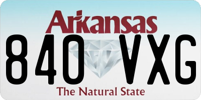 AR license plate 840VXG