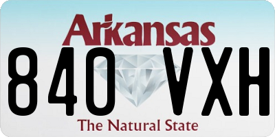 AR license plate 840VXH