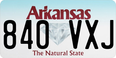 AR license plate 840VXJ