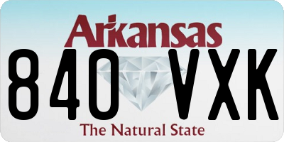 AR license plate 840VXK