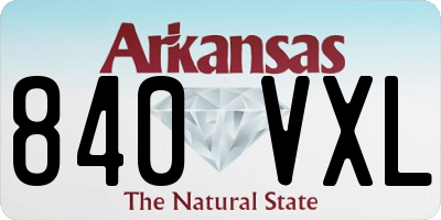 AR license plate 840VXL
