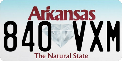 AR license plate 840VXM