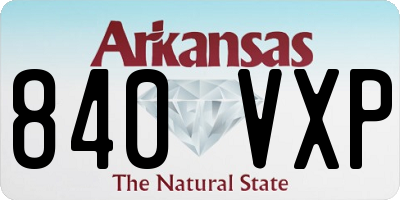 AR license plate 840VXP
