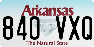 AR license plate 840VXQ