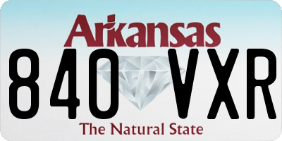 AR license plate 840VXR