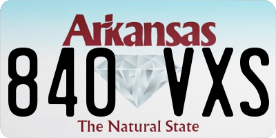 AR license plate 840VXS