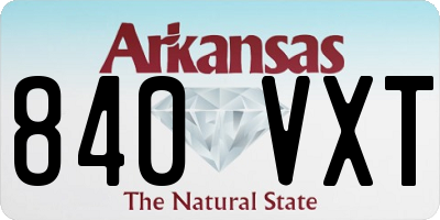 AR license plate 840VXT