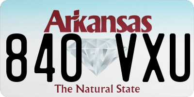 AR license plate 840VXU