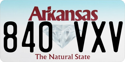 AR license plate 840VXV