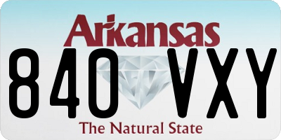 AR license plate 840VXY