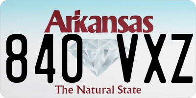 AR license plate 840VXZ