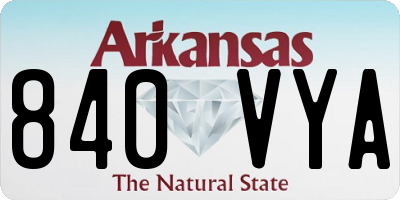 AR license plate 840VYA