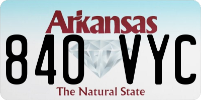 AR license plate 840VYC