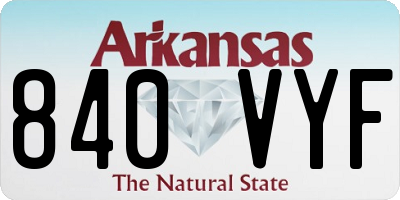 AR license plate 840VYF