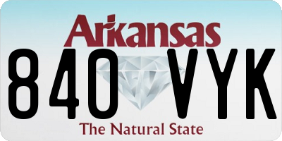 AR license plate 840VYK