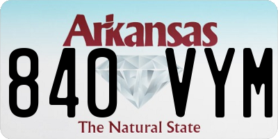 AR license plate 840VYM