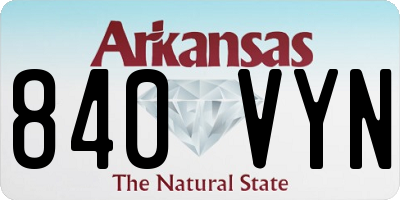 AR license plate 840VYN