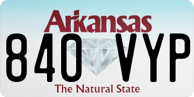 AR license plate 840VYP