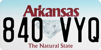 AR license plate 840VYQ