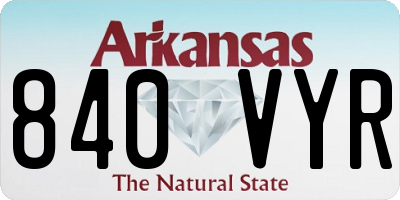 AR license plate 840VYR